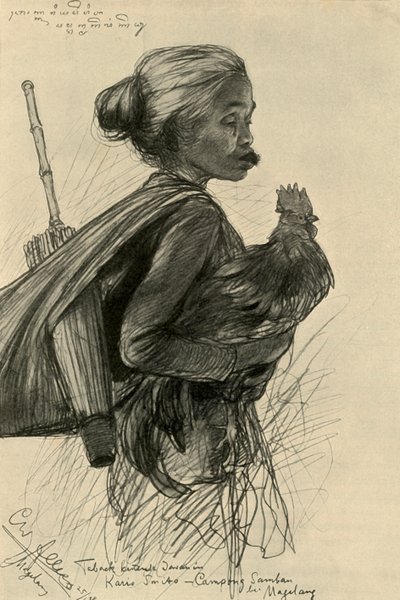 امرأة تمضغ التبغ ، ماجيلانغ ، جاوة ، 1898. بواسطة كريستيان فيلهلم أليرز