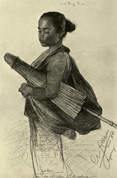 شابة تحمل مظلة ، ماغالانج ، جاوة ، 1898. بواسطة كريستيان فيلهلم أليرز