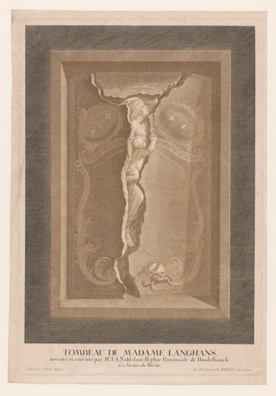 قبر ماريا ماغدالينا لانغانس في كنيسة هيندلبانك Tombeau de Madame Langhans (...) (العنوان على الكائن) بواسطة يوهان اوغست نهل (الكبير)