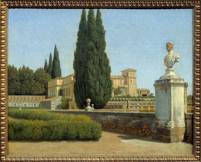 في حدائق فيلا الألباني. لوحة كريستوفر فيلهلم إكرسبيرغ (1783-1853) إي سي. دان. بواسطة كريستوفر فيلهلم إكرسبيرج