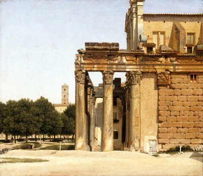 منظر لطريق ساكرا ، روما ، 1814 بواسطة كريستوفر فيلهلم إكرسبيرج