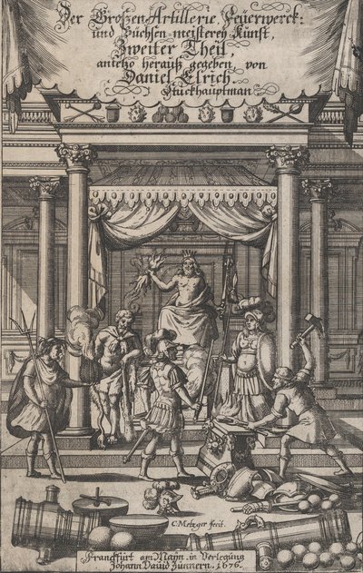 صفحة العنوان ، 'The Great Artillery Fireworks ...' ، 1676. بواسطة كريستوف ميتزجر