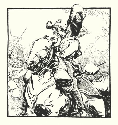 Bugler of the Scots Grays ، الرسم لإعلان لسجائر Major Drapkin & Co's Grays (litho) بواسطة كريستوفر (بعد) كلارك