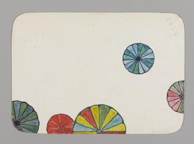 بطاقة صغيرة مزخرفة بأقحوان منمق (الصفحة السابقة) ، c.1880 (مرحاض ، حبر أسود ، وطلاء معدني على مخزون بطاقات رفيع جدًا) بواسطة كريستوفر جرانت لا فارج