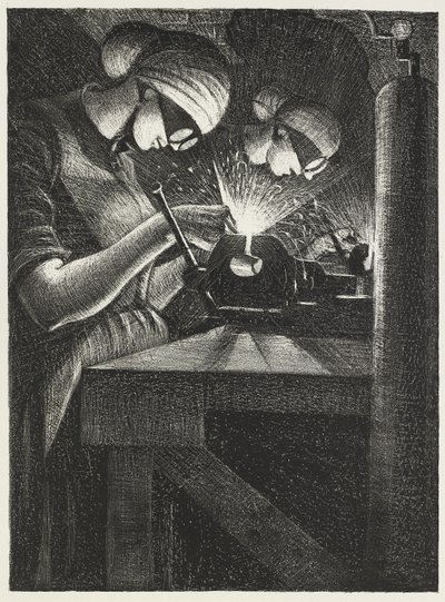 لحام الأسيتيلين ، 1917 بواسطة Christopher Richard Wynne Nevinson