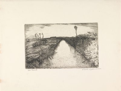 المناظر الطبيعية مع القناة Il canale col ponte في Distanza (العنوان على الكائن) بواسطة سينو بوزيتي