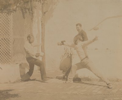 إدموند كوين المبارزة ، 1880 ، 1880. بواسطة دائرة توماس إيكنز.