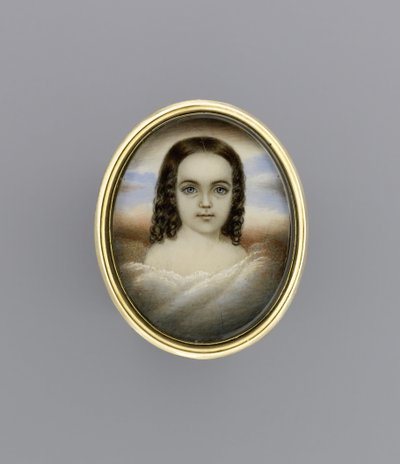 صورة لفتاة ، حوالي 1852 (ألوان مائية على العاج) بواسطة كلاريسا بيترز