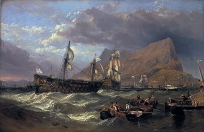 سحب "النصر" إلى جبل طارق ، 1854 بواسطة كلاركسون ستانفيلد