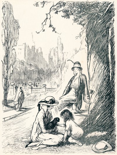 في حدائق كينسينغتون - المرحلة السادسة ، c1920 بواسطة كلود ألين شيبرسون