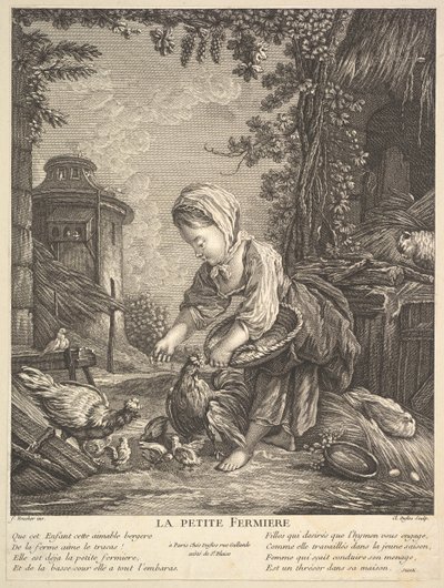 فتاة المزرعة الصغيرة ، كاليفورنيا. 1753. بواسطة كلود أوغستين دوفلوس
