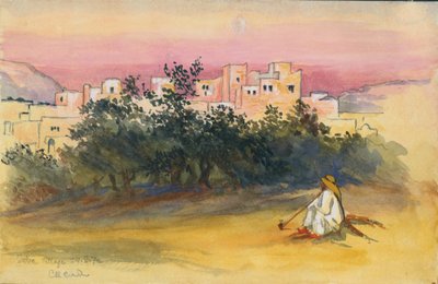 قرية جيبا ، 1872 (مرحاض وقلم رصاص على ورق) بواسطة كلود كوندر
