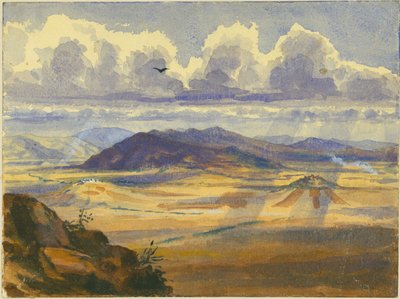 وادي يزرعيل (مرحاض وقلم رصاص على ورق) بواسطة كلود كوندر
