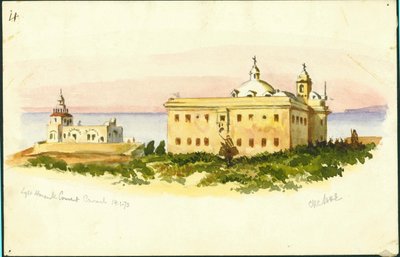 ضوء البيت ودير ، الكرمل ، 1873 (نحن وقلم رصاص على الورق) بواسطة كلود كوندر
