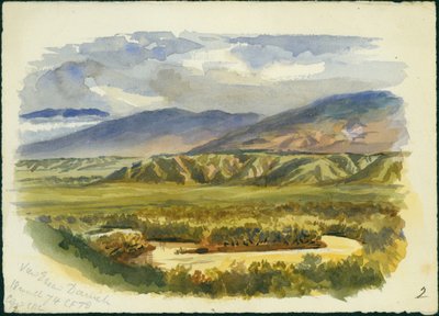 منظر بالقرب من دامية ، وادي الأردن ، 1874 (مرحاض وقلم رصاص على ورق) بواسطة كلود كوندر