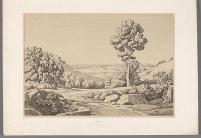 Landschap التقى weg Attica (العنوان على الكائن) مناظر لأشهر مواقع اليونان القديمة (...] (عنوان السلسلة) بواسطة كلود فيليكس تيودور كارويل ديليغني