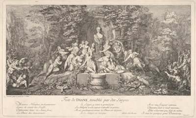 مهرجان ديانا ، قاطعه الساتير Feste de Diana، Pervée par des Satyres ...، ca. 1786. بواسطة كلود جيلو