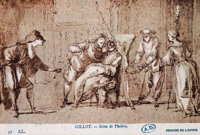 عرض مسرحي رسمه كلود جيلوت (1673-1722). فرنسا بواسطة كلود جيلو