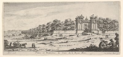 منظر لبوابة سكن الملكة الأم من سلسلة المشاهدات وجديد ... ، كاليفورنيا. 1644. بواسطة كلود جويراند