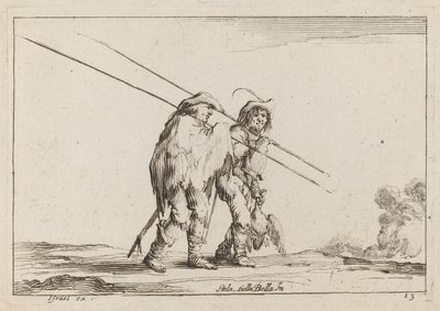 اثنان من Pikemen يسافرون على الأقدام بواسطة كلود جويران بعد ستيفانو ديلا بيلا