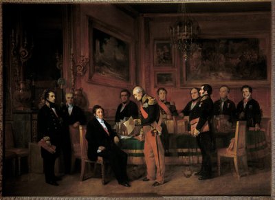يقدم مجلس الوزراء في قصر التويلري ، ماريشال سولت ، إلى لويس فيليب الأول (1773-1850) قانون الوصاية في 15 أغسطس بواسطة كلود جاكوند