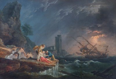 حطام سفينة ، حوالي 1760 - 65 (زيت على قماش) بواسطة كلود جوزيف (بعد) فيرنيه
