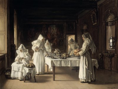 "عشاء في Hospice of Beaune" ، فرنسا ، أواخر القرن التاسع عشر ، القرن العشرين بواسطة كلود جوزيف بيل