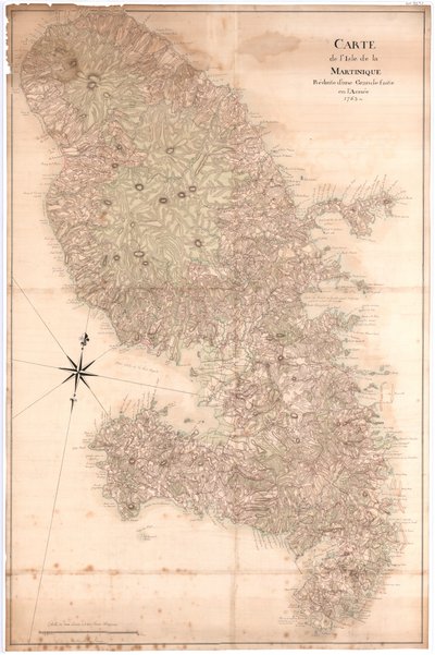 خريطة لجزيرة مارتينيك منقوصة من جراندي صنعت في عام 1763 ، رقم [1797] (مخطوطة) بواسطة كلود جوزيف سوتييه
