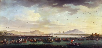 تشارلز الثالث من بوربون ، ملك سابين ومملكة صقليتي صيد البط في بحيرة باتريا في 1746 ، 1749 بواسطة كلود جوزيف فيرنيه