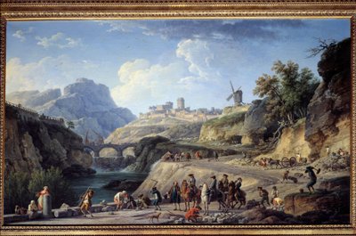 بناء طريق كبير موقع بناء طريق. رسم جوزيف فيرنت (1714-1789) صن. 0،97x1،62 م. بواسطة كلود جوزيف فيرنيه