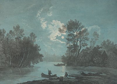 الصيادين بواسطة ضوء القمر ، كاليفورنيا. 1750-1800. بواسطة كلود جوزيف فيرنيه