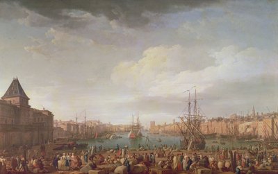 منظر الصباح للميناء الداخلي لمرسيليا وجناح Horloge du Parc ، 1754 بواسطة كلود جوزيف فيرنيه