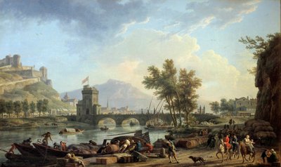 مناهج المثقاب في 1774 رسم جوزيف فيرنيت (1714-1789) 1774 خافت. 0،97x1،62 م مونبلييه ، متحف فابر بواسطة كلود جوزيف فيرنيه