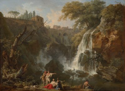 الشلالات في تيفولي ، مع فيلا Maecenas ، 1740-50 بواسطة كلود جوزيف فيرنيه