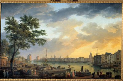 View of the Port of La Rochelle Painting by Joseph Vernet (1714-1789) 1762 Paris, Musee de la Marine بواسطة كلود جوزيف فيرنيه