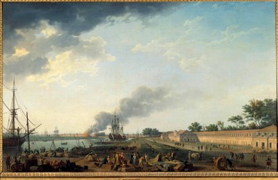منظر لميناء روشفور ولوحة رويال كورديري لجوزيف فيرنيت (1714-1789) 1762 باريس ، متحف لا مارين بواسطة كلود جوزيف فيرنيه