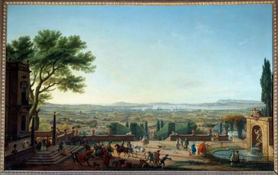 منظر للميناء ومدينة طولون لوحة لجوزيف فيرنت (1714-1789) من القرن الثامن عشر. 1،65x2،63 م بواسطة كلود جوزيف فيرنيه