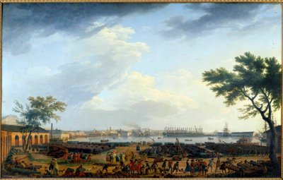 منظر لميناء طولون وأرسنال لوحة رسمها جوزيف فيرنيت (1714-1789) من القرن الثامن عشر. باريس ، متحف البحرية بواسطة كلود جوزيف فيرنيه