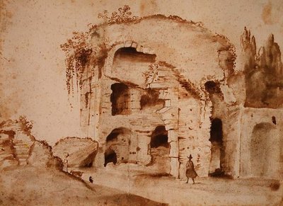 خراب على Palatine (حبر وغسل على ورق) بواسطة كلود لورين