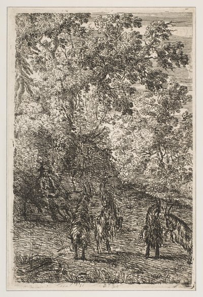 أربعة الماعز القسم الأيسر من الماعز ، كاليفورنيا. 1630-33. بواسطة كلود لورين