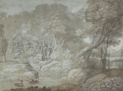 منظر طبيعي مع Apollo and the Muses ، 1674. بواسطة كلود لورين