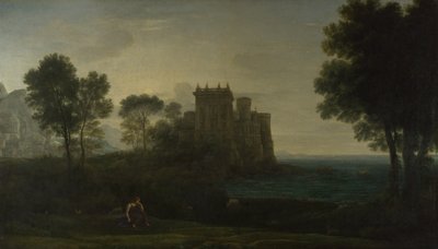 منظر طبيعي مع النفس خارج قصر كيوبيد القلعة المسحورة ، 1664 بواسطة كلود لورين