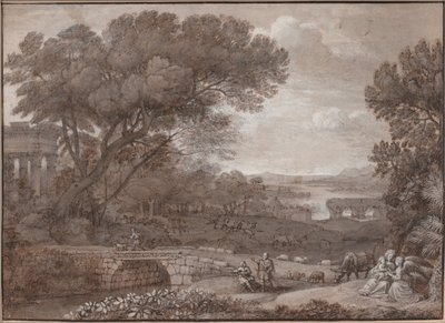 منظر طبيعي مع الباقي على الرحلة إلى مصر ، 1660 بواسطة كلود لورين