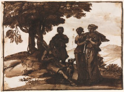 المشهد الرعوي مع الأشكال الكلاسيكية ، ج. 1640-1645. بواسطة كلود لورين