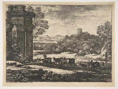 القطيع العائد في الطقس العاصف ، كاليفورنيا. 1650-51. بواسطة كلود لورين
