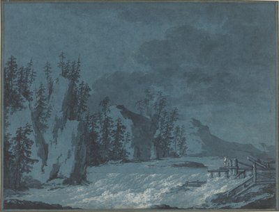 نهر رابيدز بواسطة Wooded Cliffs بواسطة كلود لويس شاتليت