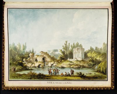 منظر لبلفيدير والصخرة ، من Recueil des plans du Petit Trianon بقلم ريتشارد ميكي (1728-1794) بواسطة كلود لويس شاتليت