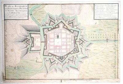 مخطط أطلس 131 إي لسارلويس ، من Traite de Fortifications (قلم وحبر ومرحاض على ورق) بواسطة كلود ماسي