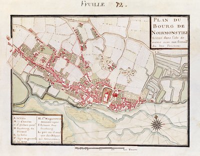 Atlas 131 H. Fol 72 Plan of Noirmoutier-en-l&39;Ile، c.1700 (قلم وحبر ومرحاض على ورق) بواسطة كلود ماسي