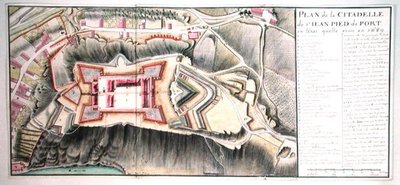 قلعة سان جان دي بورت عام 1689 ، من Traite de Fortifications (قلم وحبر ومرحاض على ورق) بواسطة كلود ماسي